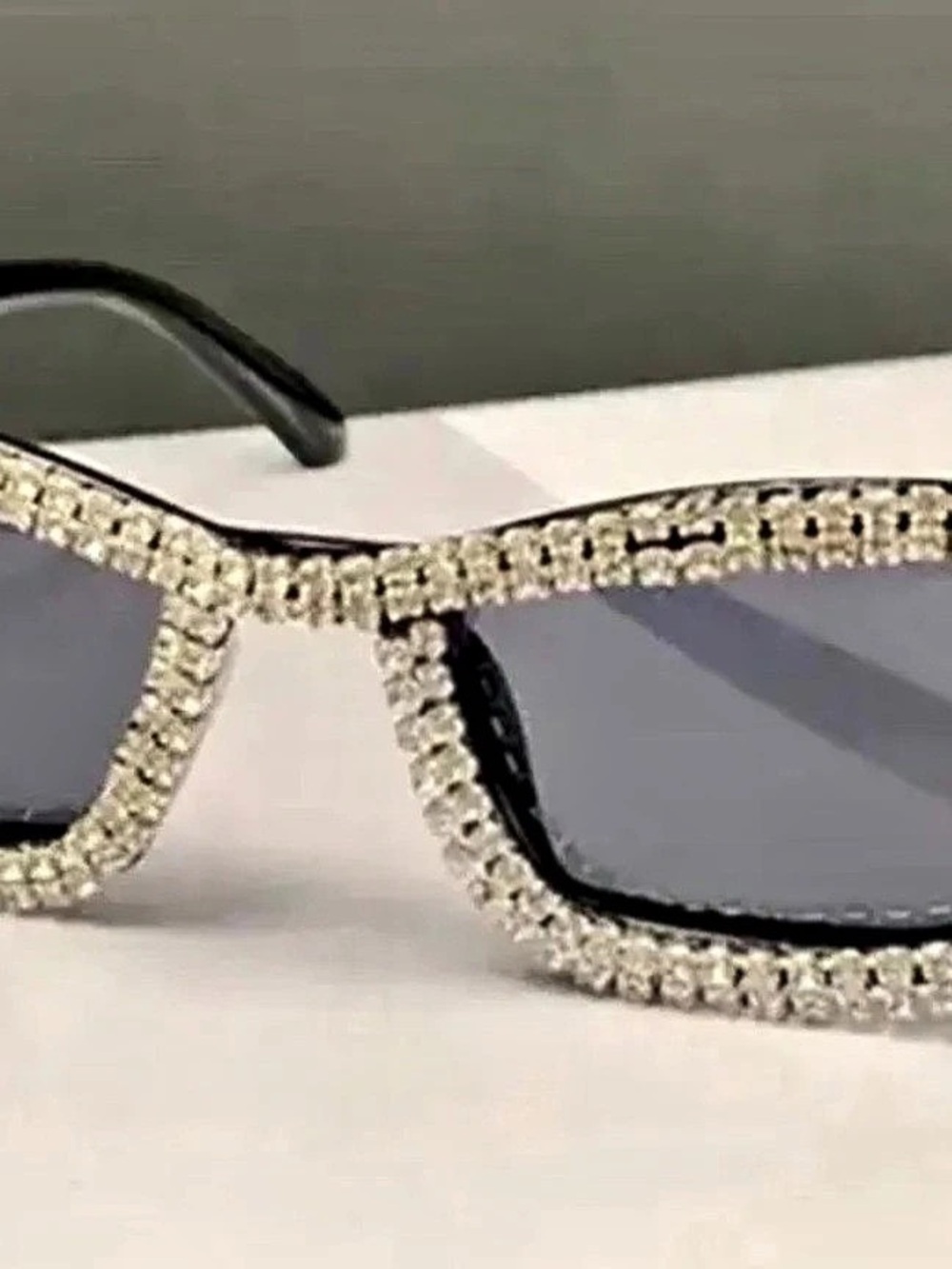Rhinestone Cat Eye Sunglasses in Black & Silver  New - Picture 4 of 6
